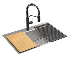 lot 29 image: Kohler Provo 33 Dual Mount Single-bowl Workstation Kitchen Sink Kit