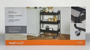 lot 32 image: Neatfreak Extra-Wide Rolling Cart with 3 Shelves
