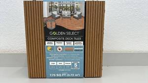 lot 33 image: Golden Select Composite Deck Tiles Box, 7.75 sq ft Coverage
