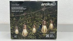 lot 39 image: Artika Solar Blaze 20-LED Outdoor String Lights with Solar Panel
