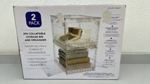 lot 41 image: 2 Pack Collapsible Storage Bin and Organizer