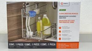 lot 44 image: Sliding Undersink Organizer with Reversible Top Basket