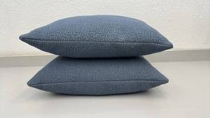 lot 61 image: Set of two muted blue decorative pillows