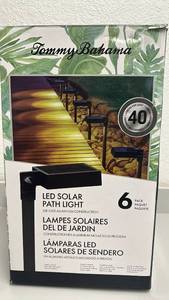 lot 75 image: Tommy Bahama 6-Pack LED Solar Path Lights, Die-Cast Aluminum