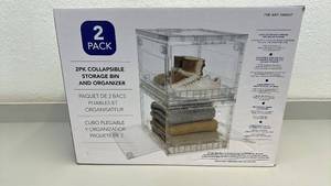 lot 85 image: 2-Pack Collapsible Storage Bin and Organizer