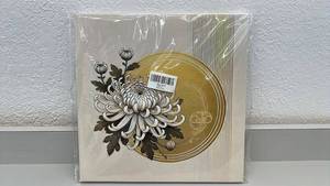 lot 100 image: Floral Canvas Wall Art with Chrysanthemum Design 12x12 Inch
