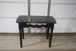 lot 11 image: Side Table with Faux Marble Top