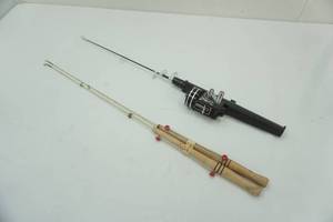 lot 37 image: Vintage St. Croix Fishing Machine Collapsible Rod & Reel Combo & 2 Ice Fishing Jig Poles