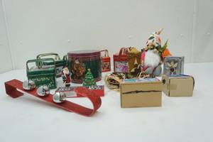 lot 168 image: Christmas Tins and Other Decor Waska Village Gnome