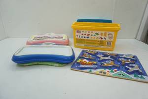 lot 181 image: Little Touch LeapPads, Mega Bloks, Wooden Santa & Reindeer Puzzle