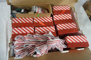 lot 270 image: NEW Christmas Gift Boxes, Decorative Trees, Santa Lights