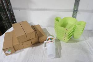 lot 278 image: NEW Cactus Serving Dishes, Rolling Grill Baskets, Insulated Mug, Dog Shirts