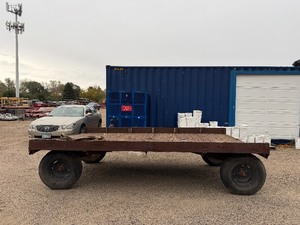 lot 61 image: Heavy-duty Industrial flatbed Trailer Steel deck with side edges for load containment