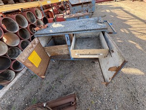 lot 26 image: Metal workbench or tool cabinet with 2 drawers and 2 lower cabinet doors