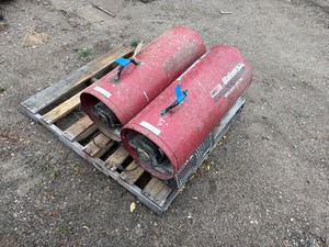 lot 57 image: (2) Scheu Universal 350,000 BTUHR heaters 1 needs parts