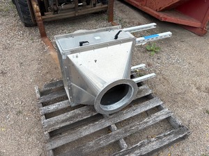 lot 63 image: Galvanized steel air handling or ductwork component for HVAC, likely. Purafil Media Bed pressure gauge.