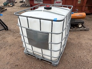 lot 66 image: Plastic tank inside a metal cage. L 39  x W 47 x H 46