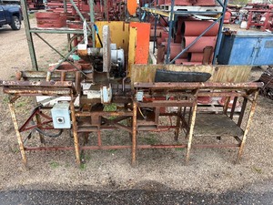 lot 19 image: Metal Cutting Conveyer Saw Station, L 100 W 56 x H 58