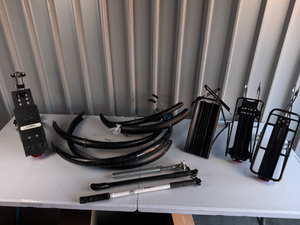 lot 1007 image: Bicycle racks, fenders, frame pumps.