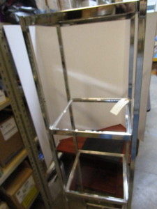 lot 6 image: Stainless 5ft Shelf, Glass Shelves