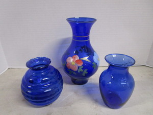 lot 25 image: Cobalt Vases