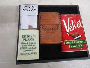 lot 29 image: Smoking Pocket Tin, Leather Holder