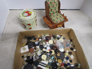 lot 75 image: Vintage Sewing Buttons, Pin Cushion