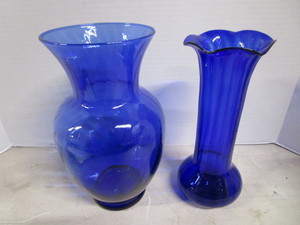lot 102 image: Cobalt Vases