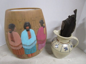 lot 109 image: Navajo Style Vase, Signed Goose Vase