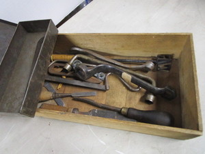 lot 78 image: Wood Box, Vintage Tools