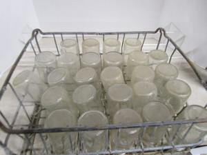 lot 94 image: Metal Carrier, Pint Milk Bottles