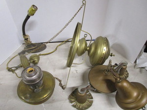 lot 99 image: Brass Lamps