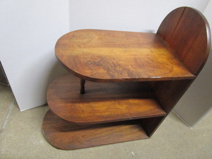 lot 134 image: Walnut Triple Shelf End Table