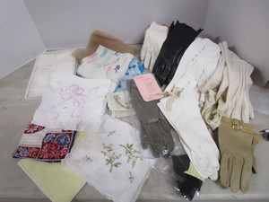 lot 142 image: Vintage Gloves, Hankies