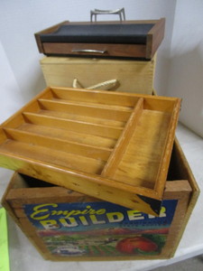 lot 169 image: Wooden Boxes with Apple