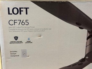 G - Emerson Loft CF765 Ceiling Fan with 60 Inch Blade Span and Wall Control, New