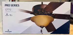 lot 8 image: G - Emerson Pro Series CF712 Ceiling Fan with Light Kit, 50 Inch Blade Span, New