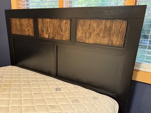 lot 13 image: UL - Queen Bed Frame with Wood Panel Headboard and Footboard