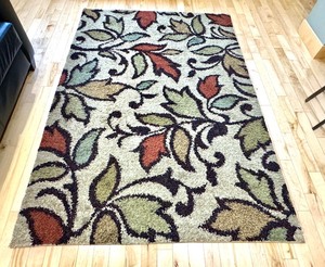 lot 18 image: FLR - Orian Rugs Getty Beige Area Rug 63x90 Inch Floral Pattern