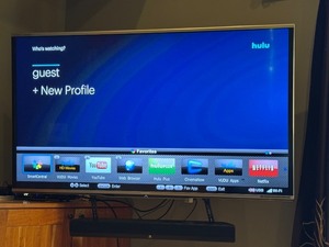 lot 27 image: LR - Sharp 60-Inch LC-60LE857U LED TV with Boston Acoustics TVee 10 Sound Bar and Remote