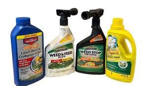lot 49 image: G - Collection of 4 Lawn Care Products Including Weed Killers and Plant Food