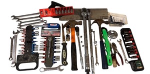 lot 53 image: G - Items for the Garage- Assorted Garage Hand Tools and Automotive Cleaners Set