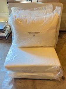lot 60 image: G - Pair of Unopened Patio Seat and Back Cushions, 27 x 25 Inches