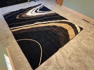 lot 86 image: UL - Large Modern Area Rug with Abstract Wave Pattern