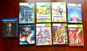 lot 90 image: UL - Lot of 10 Xbox 360 Video Games and Blu-ray Discs