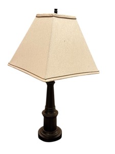 lot 93 image: UL - 29 Inch Table Lamp with Black Base and Square Shade