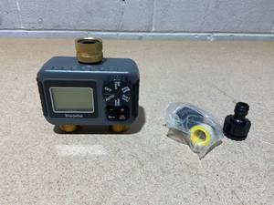 lot 204 image: Insoma Water Timer with Brass Inlet & Outlet, 2 Independent Zones Outdoor Hose Timer for Garden Faucet with AutoManualRain Delay Mode, Sprinkler Irrigation Controller for Yard Lawn
