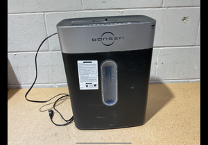 lot 206 image: BONSEN 8-Sheet Cross Cut Paper Shredder with 4 Gallons Wastebasket