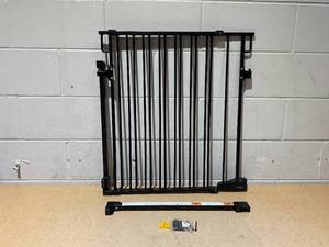 lot 214 image: Cumbor 29.2-43 Baby Gate for Stairs, Baby Essential Safety Gate, Moms Choice Awards Winner-Dog Gate for Doorways, Pressure Mounted Auto-Close Pet Gates for Dogs Indoor, Durable Child Gate, Black