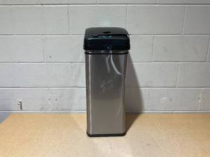 lot 232 image: iTouchless 13 Gallon Sensor Kitchen Trash Can with Lid and Odor Filter, Stainless Steel Trashcan Extra-Wide Lid Opening Slim Garbage Bin for Home Office Work Bedroom Living Room Garage Large Capacity